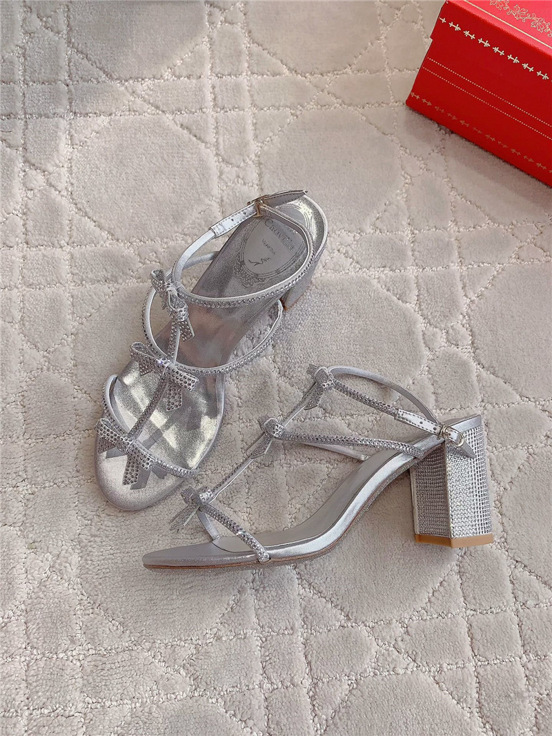 Rene Caovilla Jeweled Caterina Silver Sandals