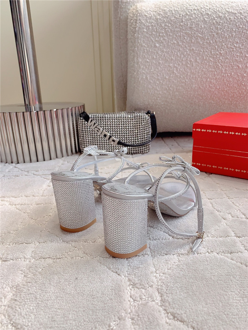 Rene Caovilla Jeweled Caterina Silver Sandals