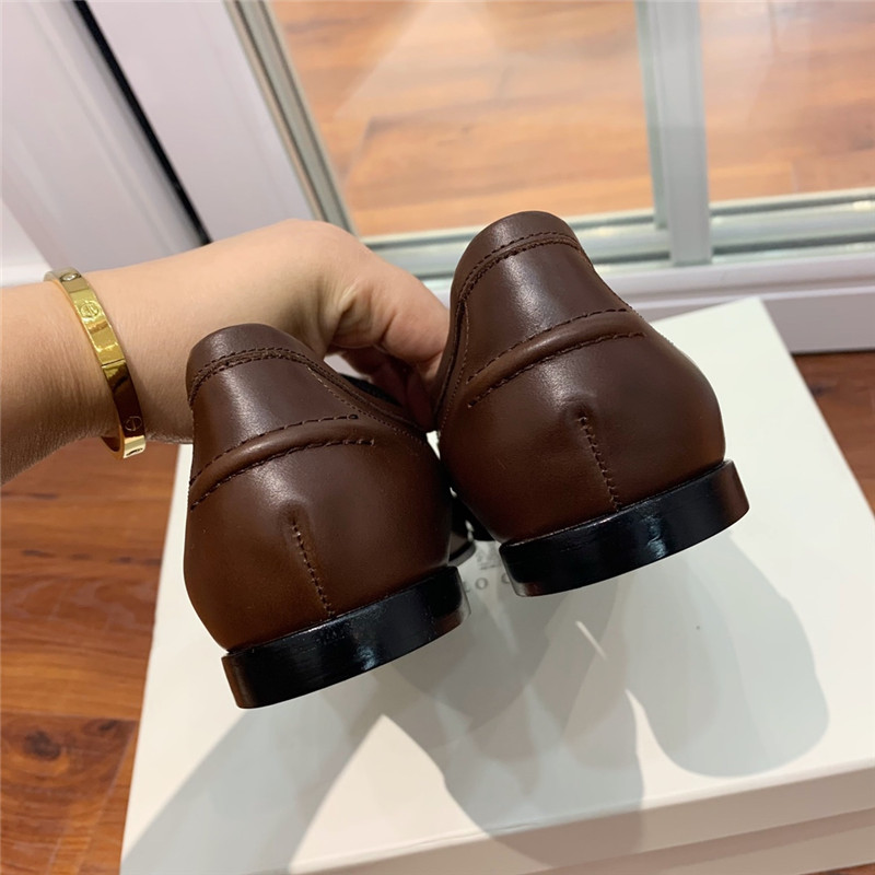 Brunello Cucinelli Brown Leather Penny Loafer with Monili