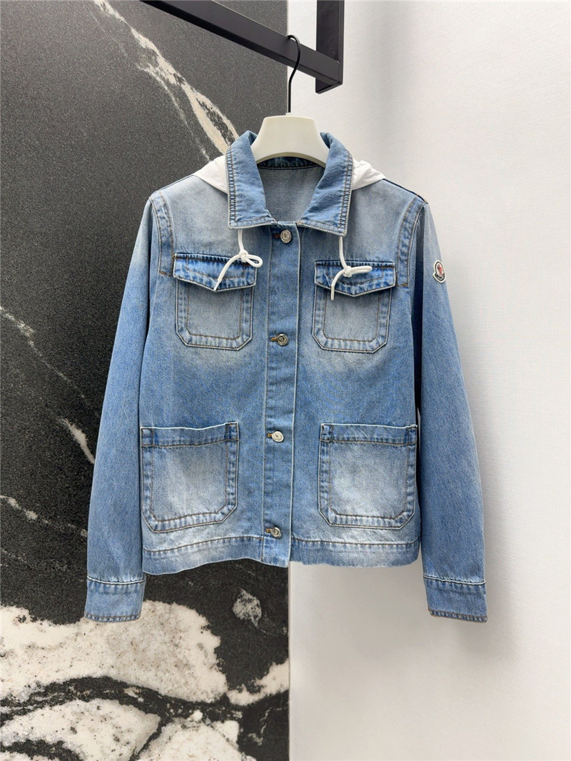 Moncler vintage washed denim jacket replica designer clothes