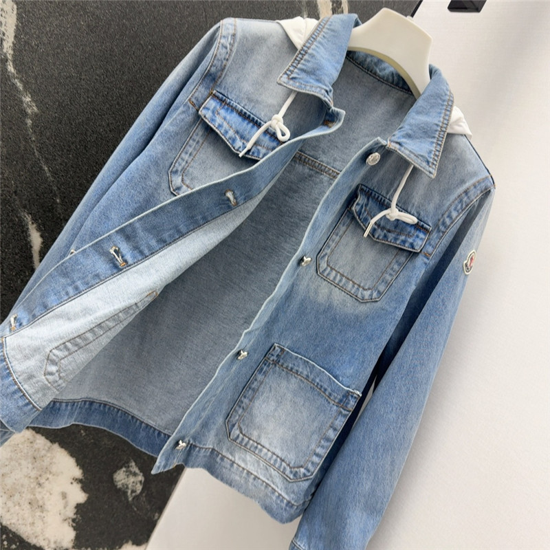 Moncler vintage washed denim jacket replica designer clothes