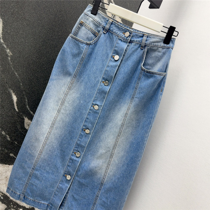 Moncler buttoned denim midi skirt replica d&g clothing