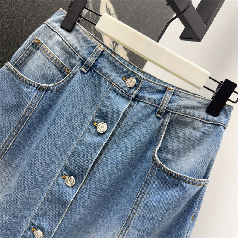 Moncler buttoned denim midi skirt replica d&g clothing