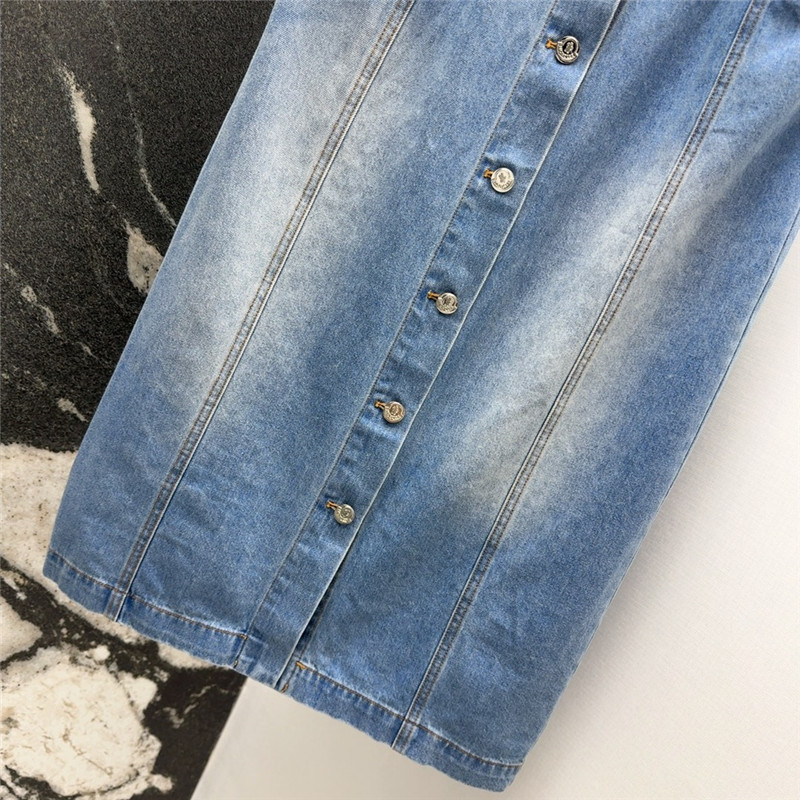Moncler buttoned denim midi skirt replica d&g clothing