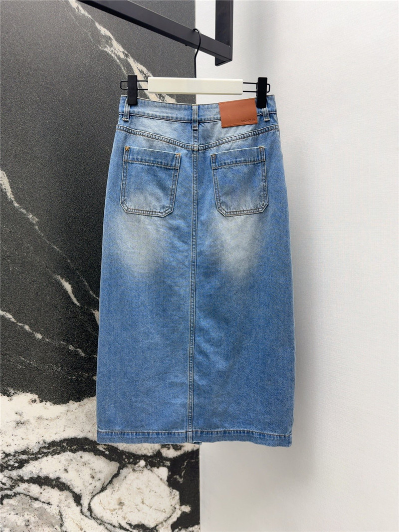 Moncler buttoned denim midi skirt replica d&g clothing