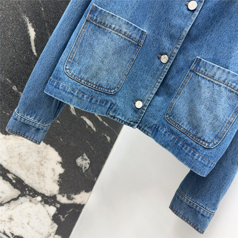 Moncler vintage washed denim jacket replica clothes