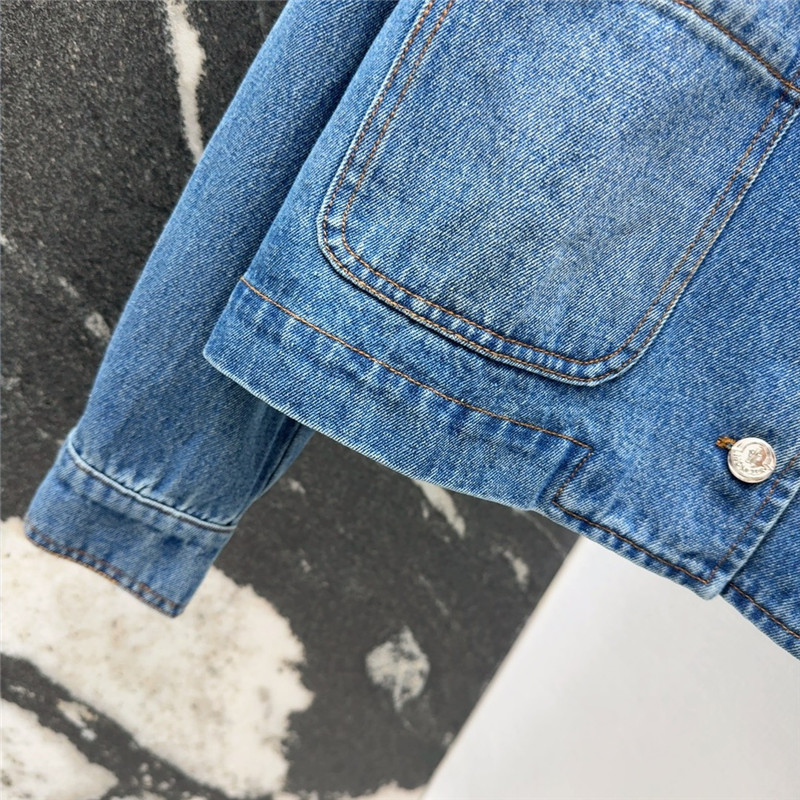 Moncler vintage washed denim jacket replica clothes