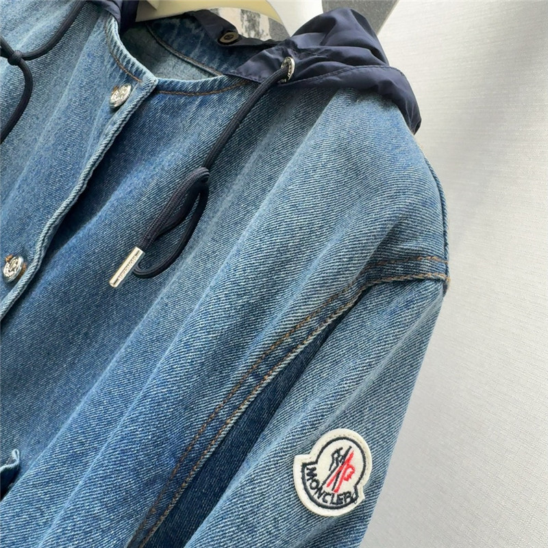 Moncler vintage washed denim jacket replica clothes