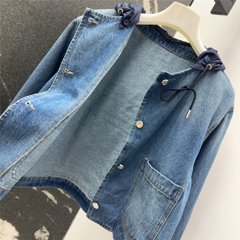 Moncler vintage washed denim jacket replica clothes