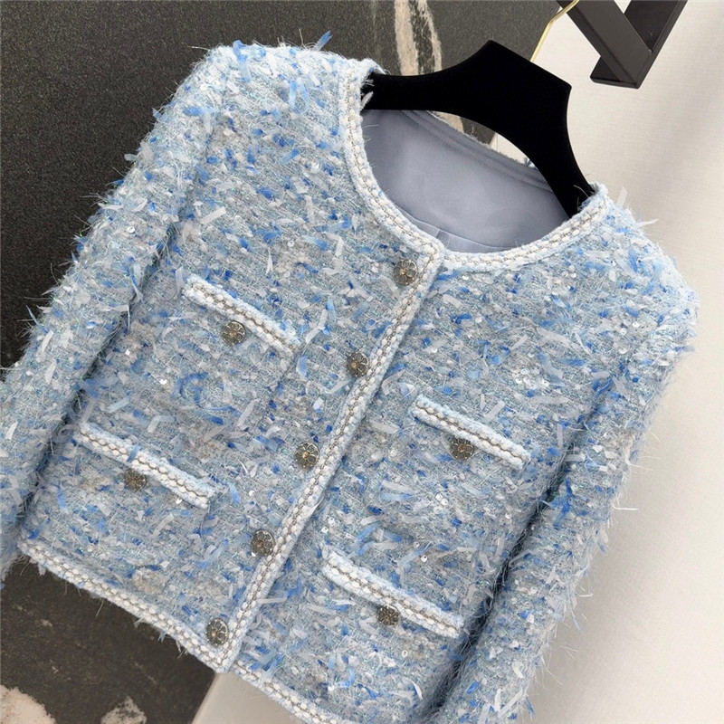 Ch**el colorful tweed jacket replica designer clothes