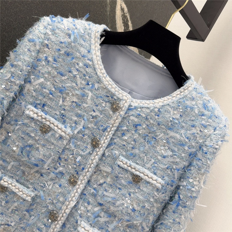 Ch**el colorful tweed jacket replica designer clothes