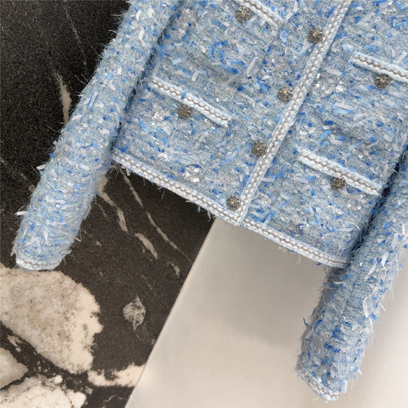 Ch**el colorful tweed jacket replica designer clothes