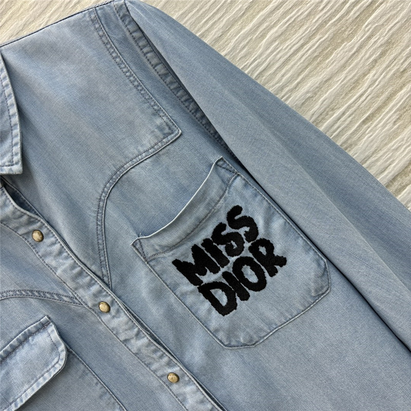 D10r washed blue denim shirt replica d&g clothing
