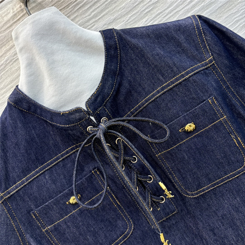 Ce1i*e short sleeve denim dress replica clothing sites
