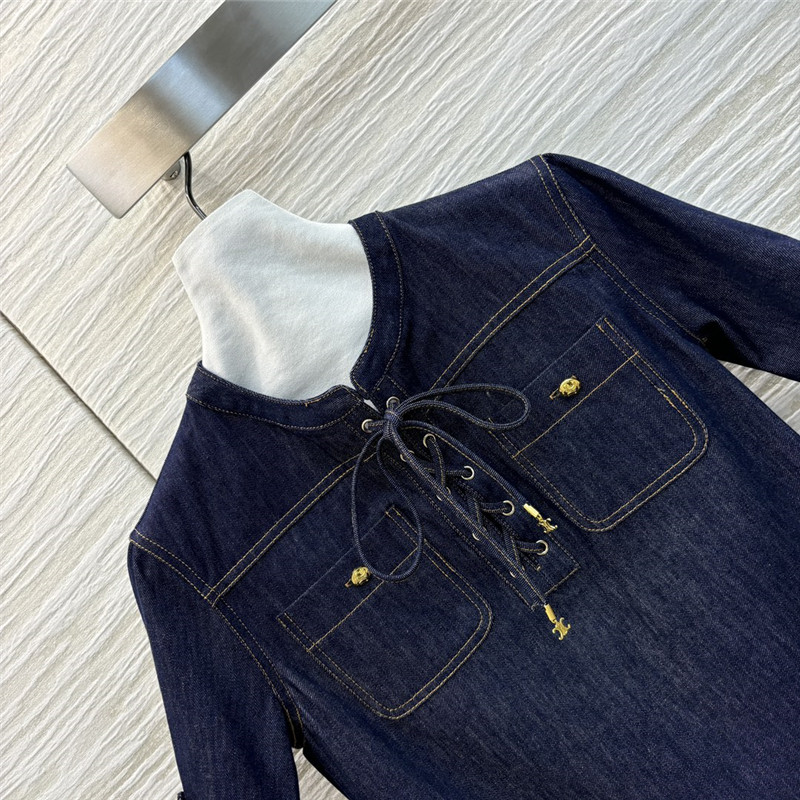 Ce1i*e short sleeve denim dress replica clothing sites