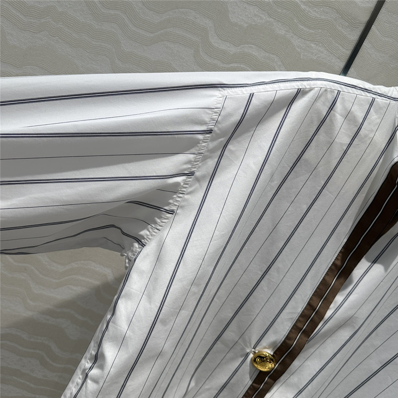 L0ew* metal button decorative striped large shirt replica clothes