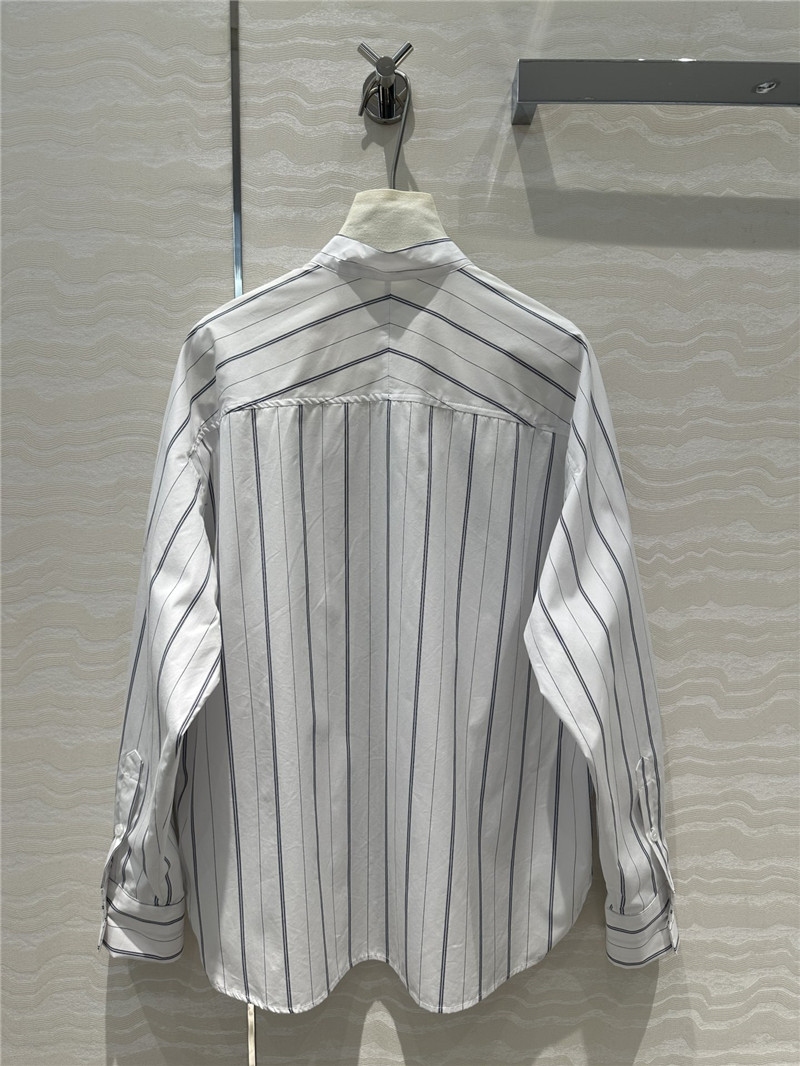 L0ew* metal button decorative striped large shirt replica clothes