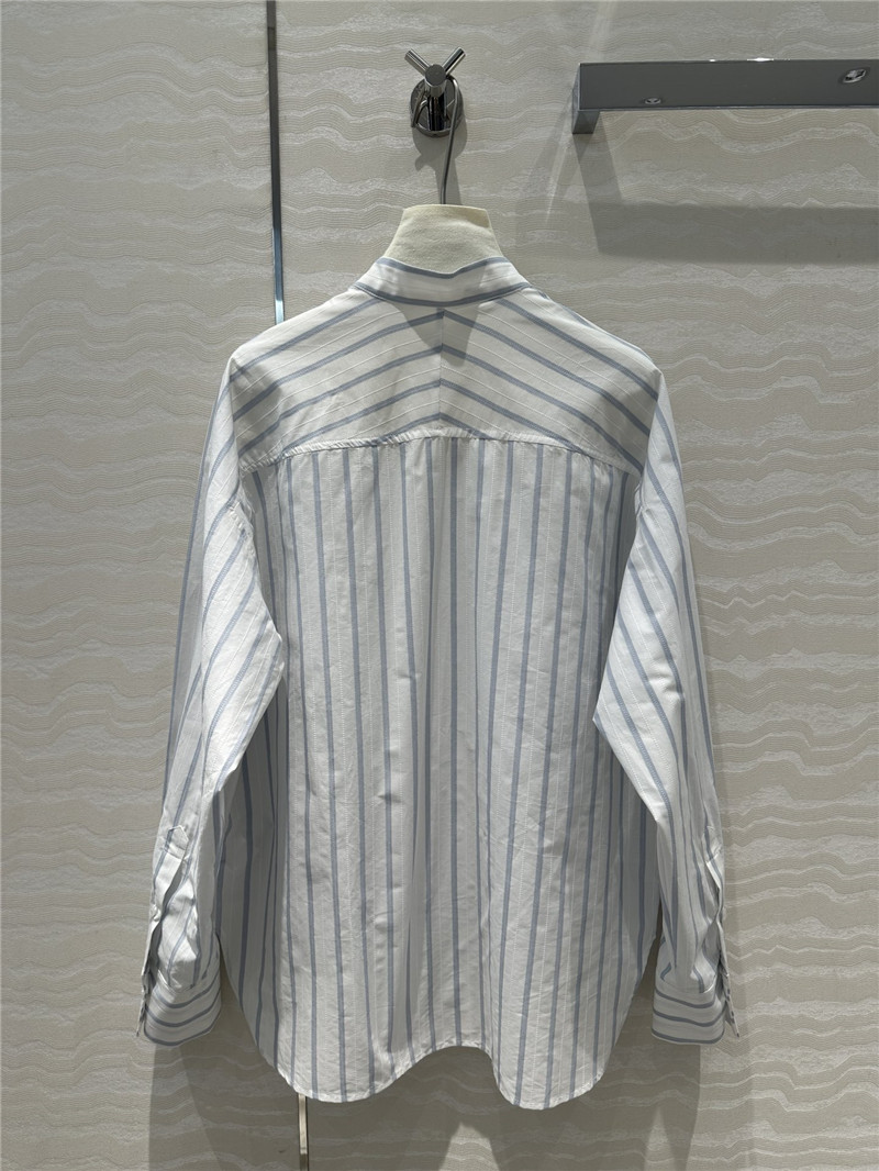 L0ew* metal button decorative striped large shirt replica clothes