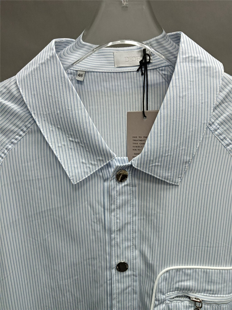 D10r pocket decorative striped shirt replica clothes