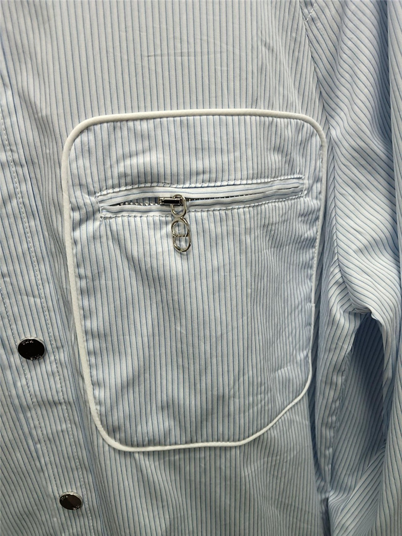 D10r pocket decorative striped shirt replica clothes