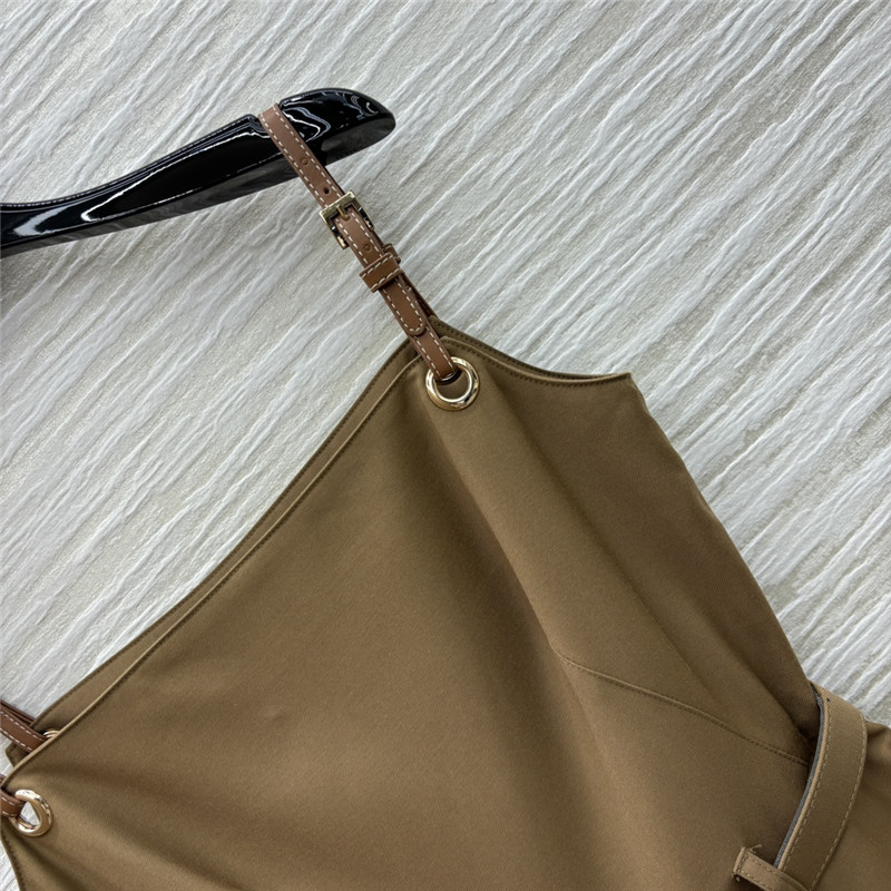 M1um1u khaki leather suspender dress replica clothes