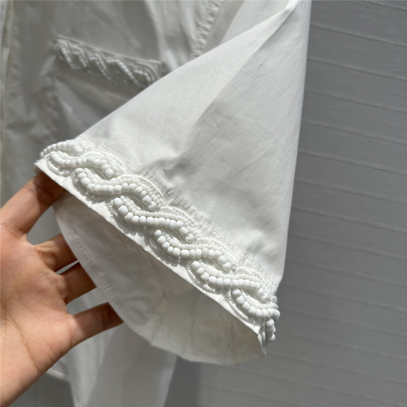 Va1e*ntin0 hand-beaded twisted short-sleeved shirt replica clothes