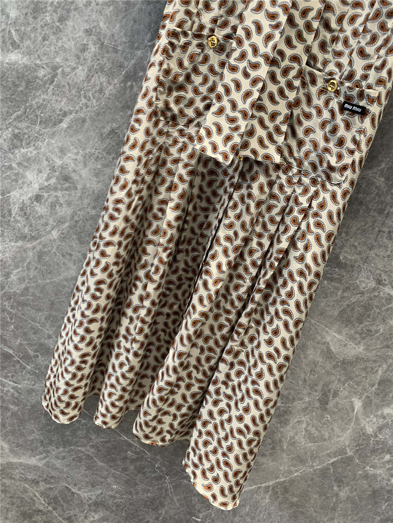 M1um1u lace-up v-neck pleated dress replica d&g clothing