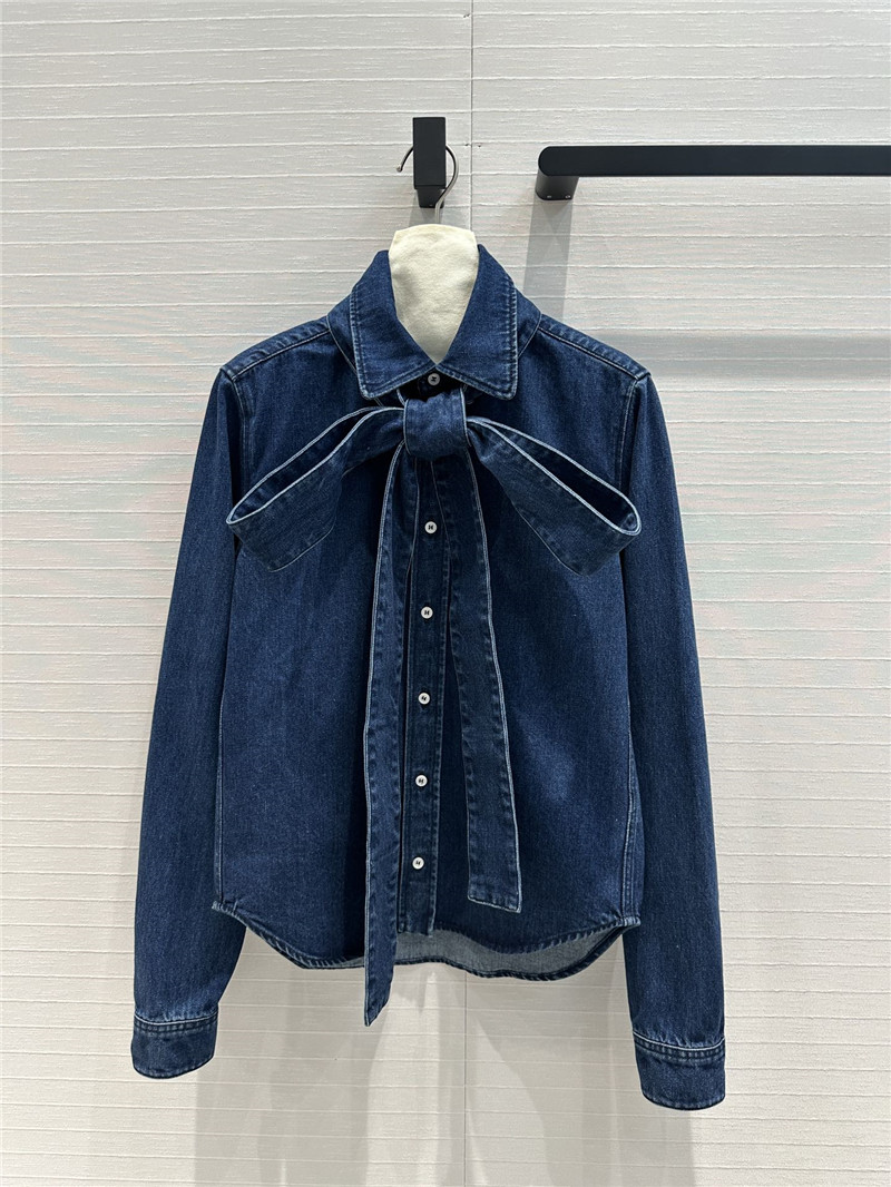 L0ew* bow tie lapel denim shirt replica clothing sites