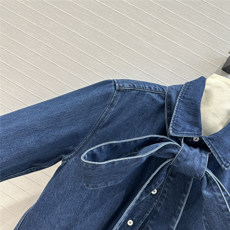 L0ew* bow tie lapel denim shirt replica clothing sites