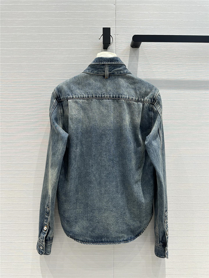 L0ew* bow tie lapel denim shirt replica clothing sites