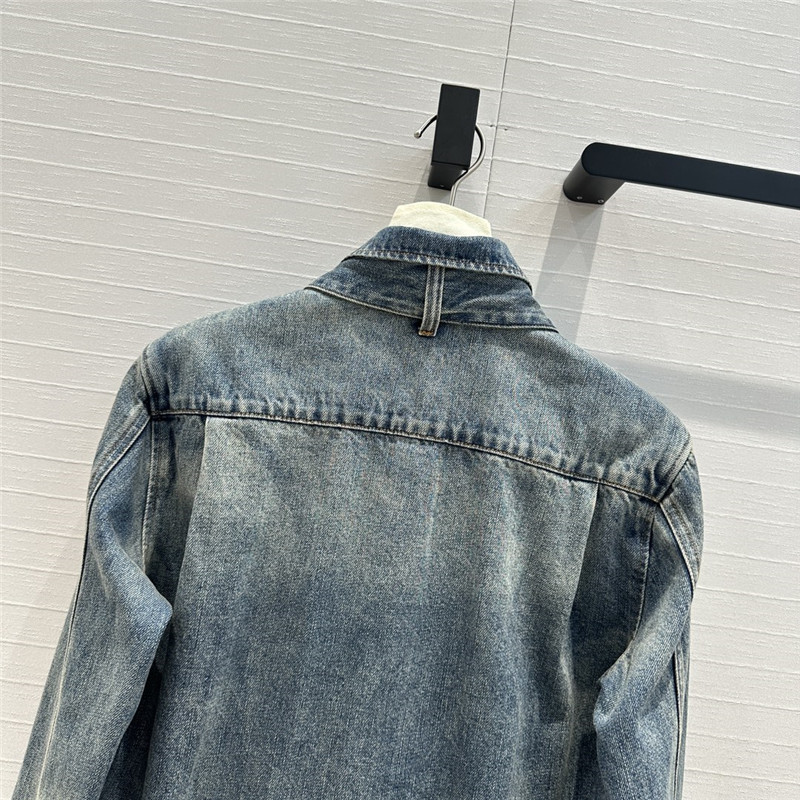 L0ew* bow tie lapel denim shirt replica clothing sites