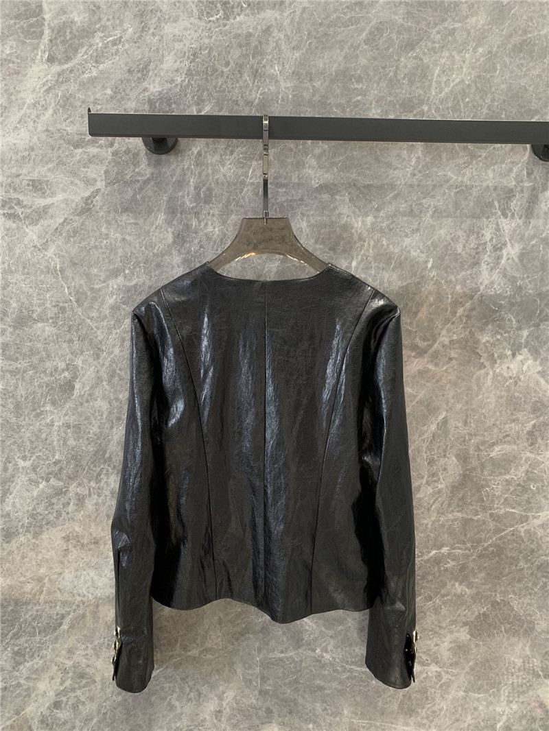 Ch**el sheep patent leather jacket replica d&g clothing