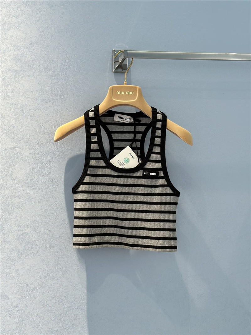 M1um1u black label striped stretch camisole replica d&g clothing