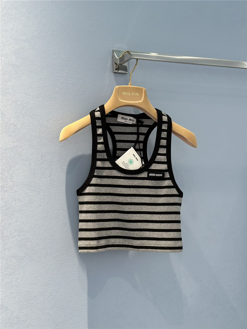 M1um1u black label striped stretch camisole replica d&g clothing