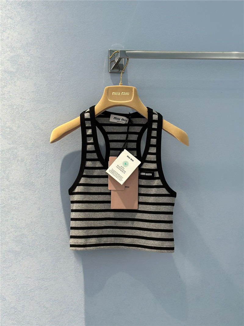 M1um1u black label striped stretch camisole replica d&g clothing