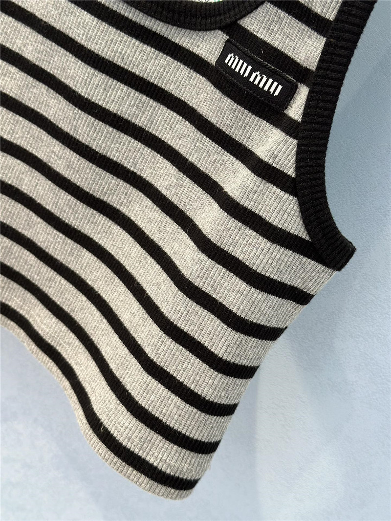 M1um1u black label striped stretch camisole replica d&g clothing