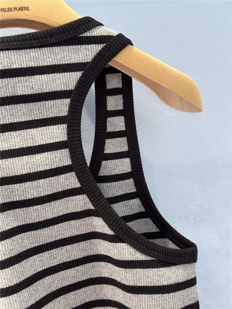 M1um1u black label striped stretch camisole replica d&g clothing