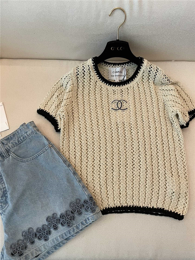 Ch**el new hollow short sleeve replica d&g clothing