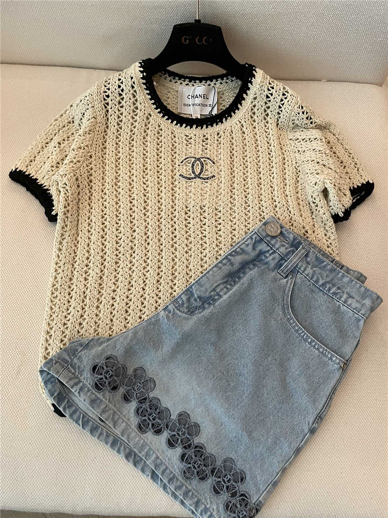 Ch**el new hollow short sleeve replica d&g clothing