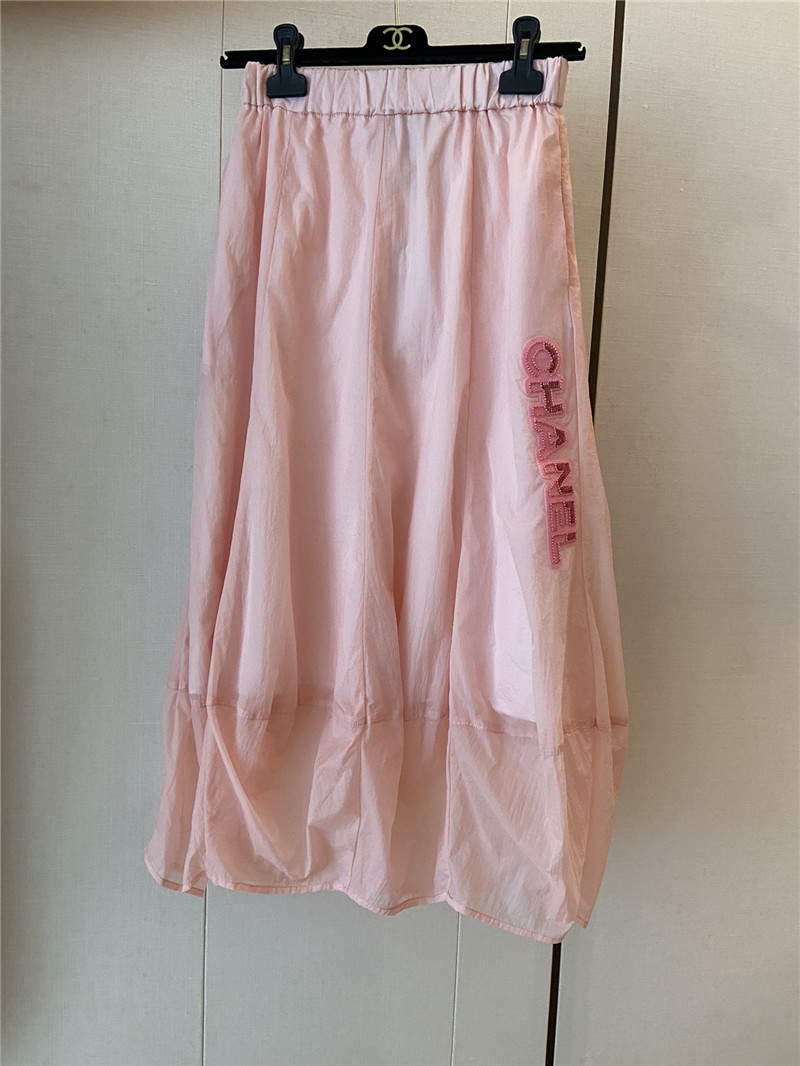 Ch**el new see-through pink skirt replicas clothes