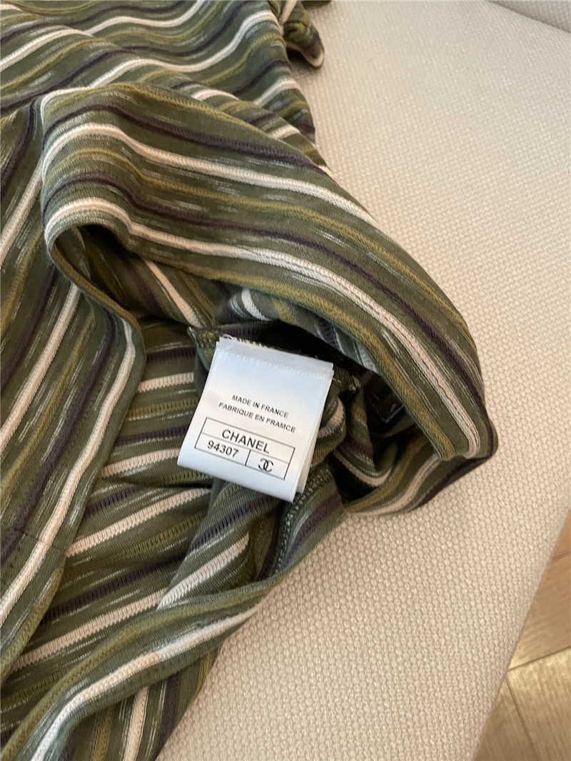 Ch**el striped short sleeve cheap replica designer clothes