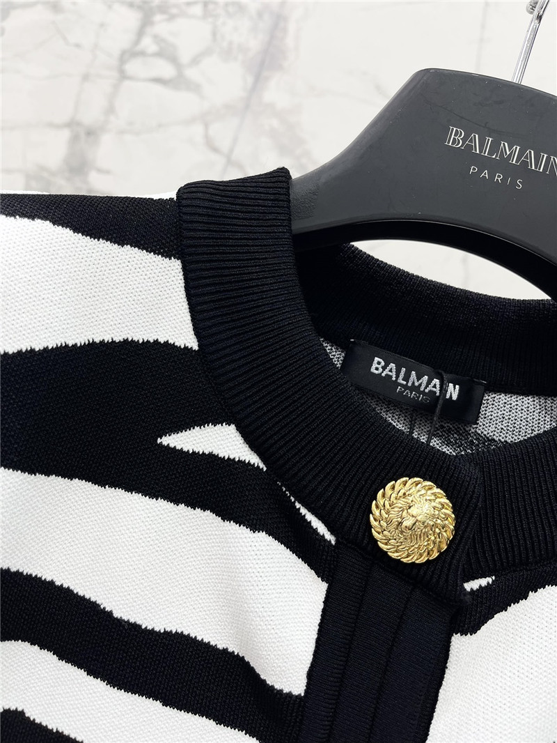 Balmain color block shoulder pad cardigan replica clothing sites