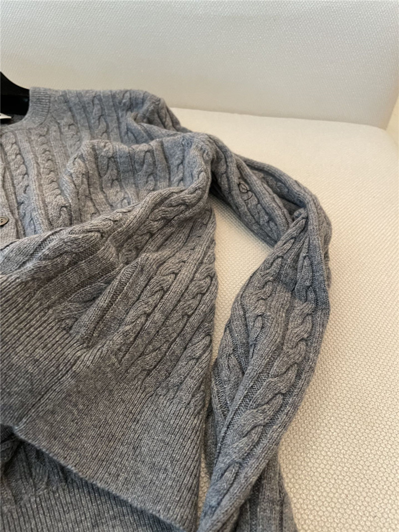 M1um1u cable knitted grey cardigan replica clothing sites