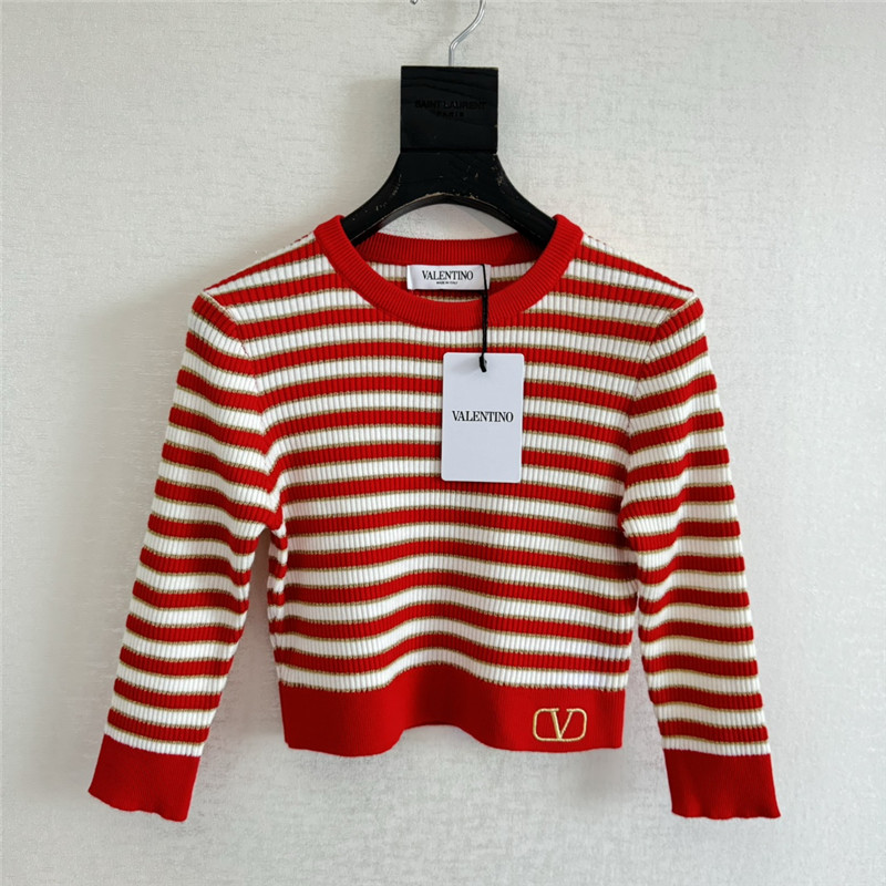 Va1e*ntin0 gold thread striped top replica d&g clothing