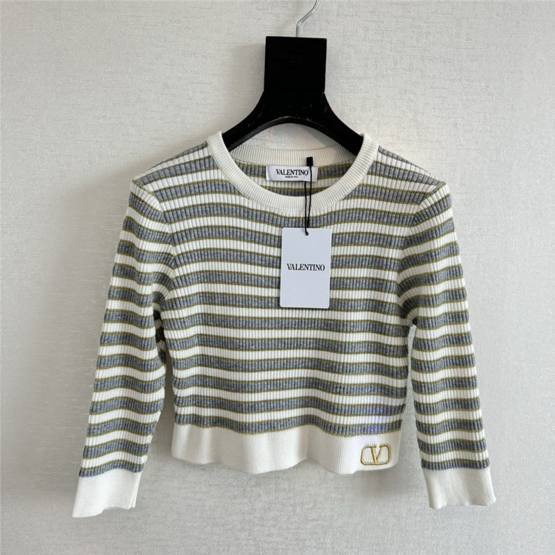 Va1e*ntin0 gold thread striped top replica d&g clothing