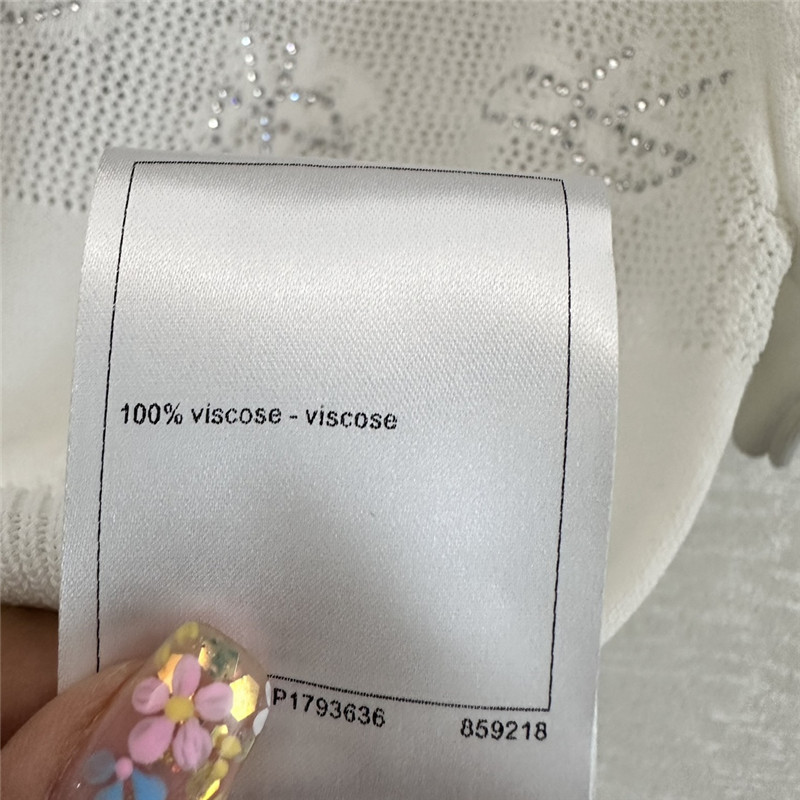 Ch**el bow rhinestone short sleeve replica designer clothes