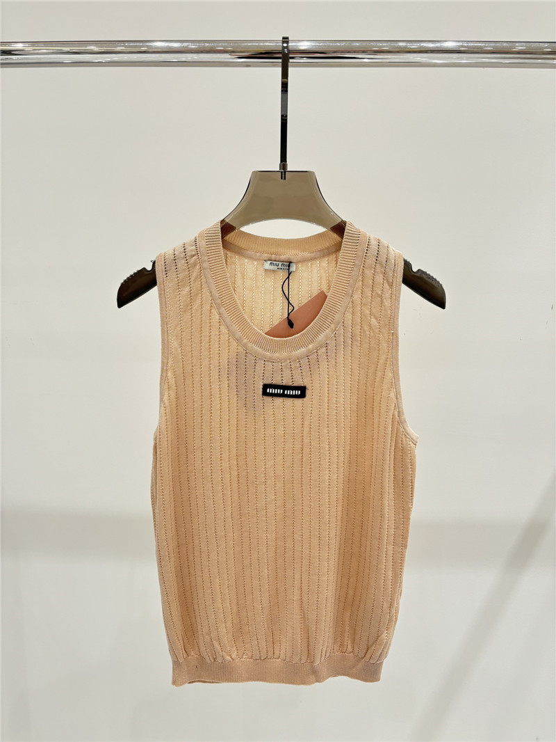 M1um1u letter logo knitted vest replica designer clothes