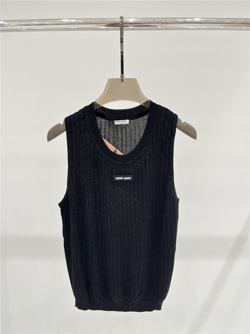 M1um1u letter logo knitted vest replica designer clothes