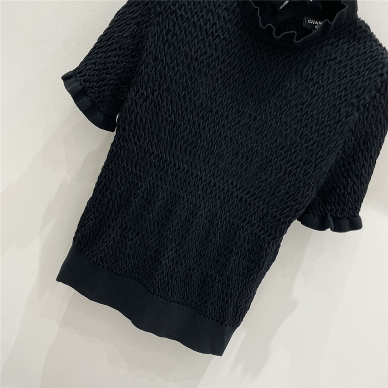 Ch**el geometric wave pleated short sleeves replica d&g clothing