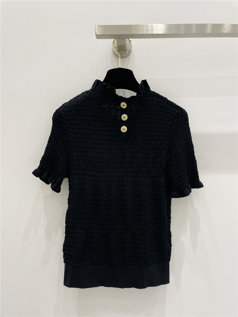 Ch**el geometric wave pleated short sleeves replica d&g clothing